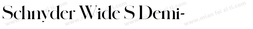 Schnyder Wide S Demi字体转换